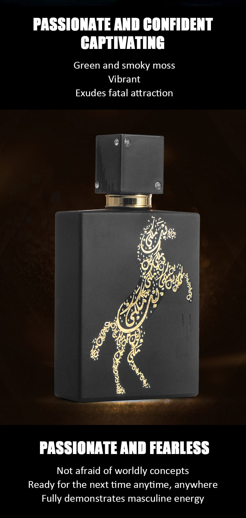 Men's perfume Arabian horse black bottle