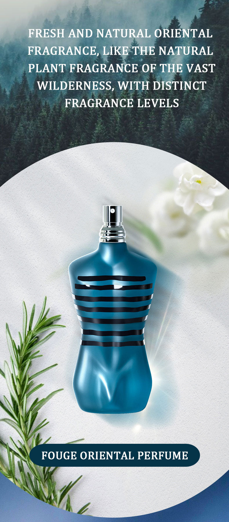 Fresh men perfume blue bottle marine series perfume supplier